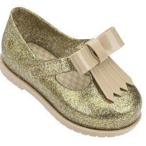Mini Melissa ~ gold glitter classic shoes ~ 11 ~ Mary Jane Style